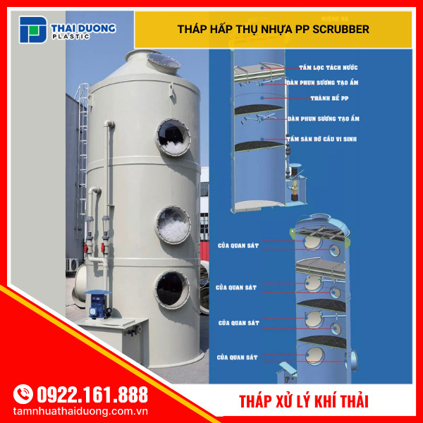 Xử lý khí thải bằng phương pháp hấp thụ 19 thaiduong thap hap thu bang nhua pp d650 mm 12